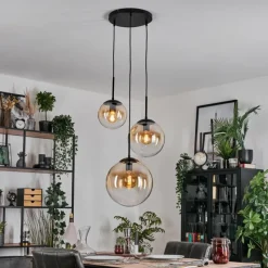 hofstein Gastor Suspension, Boule lumineuse, Suspension 30 cm Ambre, Clair, 3 lumières