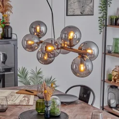 hofstein Gastor Suspension, Boule lumineuse, Suspension Fumé, 8 lumières