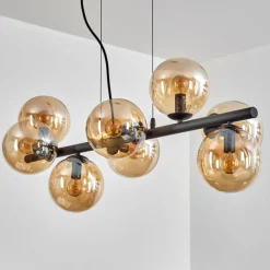 hofstein Gastor Suspension, Boule lumineuse, Suspension Ambre, 8 lumières