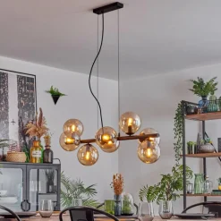 hofstein Gastor Suspension, Boule lumineuse, Suspension Ambre, 8 lumières