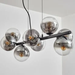 hofstein Gastor Suspension, Boule lumineuse, Suspension Clair, Fumé, 8 lumières