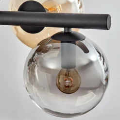 Suspension Verre Fumé-hofstein Gastor Suspension, Boule lumineuse, Suspension Ambre, Clair, Fumé, 8 lumières