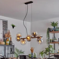 Suspension Verre Fumé-hofstein Gastor Suspension, Boule lumineuse, Suspension Ambre, Clair, Fumé, 8 lumières