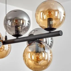 hofstein Gastor Suspension, Boule lumineuse, Suspension Ambre, Fumé, 10 lumières