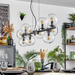 hofstein Gastor Suspension, Boule lumineuse, Suspension Clair, 10 lumières