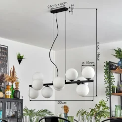 hofstein Gastor Suspension, Boule lumineuse, Suspension Blanc, 10 lumières