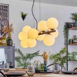 hofstein Gastor Suspension, Boule lumineuse, Suspension Blanc, 10 lumières