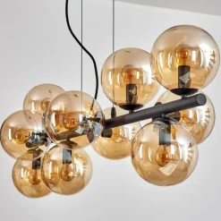 hofstein Gastor Suspension, Boule lumineuse, Suspension Ambre, 10 lumières