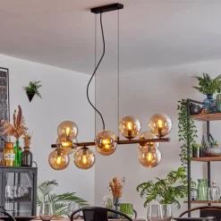 hofstein Gastor Suspension, Boule lumineuse, Suspension Ambre, 10 lumières