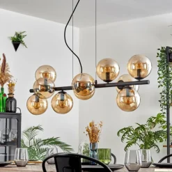 hofstein Gastor Suspension, Boule lumineuse, Suspension Ambre, 10 lumières