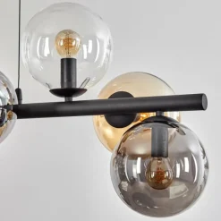 hofstein Gastor Suspension, Boule lumineuse, Suspension Ambre, Clair, Fumé, 8 lumières
