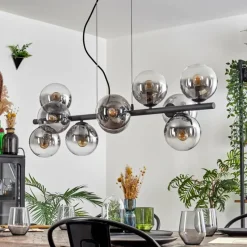 hofstein Gastor Suspension, Boule lumineuse, Suspension Clair, Fumé, 10 lumières