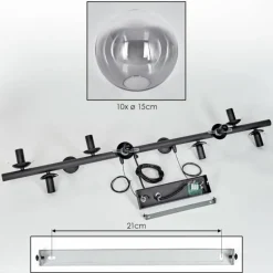hofstein Gastor Suspension, Boule lumineuse, Suspension Clair, Fumé, 10 lumières