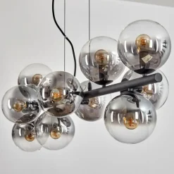 hofstein Gastor Suspension, Boule lumineuse, Suspension Clair, Fumé, 10 lumières