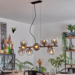 hofstein Gastor Suspension, Boule lumineuse, Suspension Clair, Fumé, 10 lumières