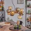 hofstein Gastor Suspension, Boule lumineuse, Suspension Ambre, Chrome, Fumé, 10 lumières