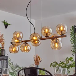 hofstein Gastor Suspension, Boule lumineuse, Suspension Ambre, 10 lumières