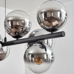 hofstein Gastor Suspension, Boule lumineuse, Suspension Chrome, Clair, Fumé, 10 lumières