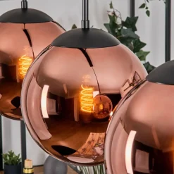 hofstein Gastor Suspension, Boule lumineuse, Suspension Cuivré, 3 lumières