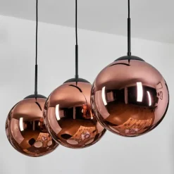 hofstein Gastor Suspension, Boule lumineuse, Suspension Cuivré, 3 lumières