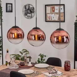 hofstein Gastor Suspension, Boule lumineuse, Suspension Clair, Cuivré, 3 lumières