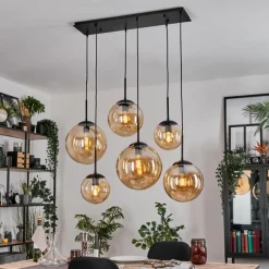 hofstein Gastor Suspension, Boule lumineuse, Suspension Ambre, 6 lumières