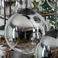 hofstein Gastor Suspension, Boule lumineuse, Suspension Clair, Fumé, 6 lumières