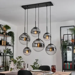 hofstein Gastor Suspension, Boule lumineuse, Suspension Clair, Fumé, 6 lumières