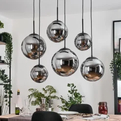 hofstein Gastor Suspension, Boule lumineuse, Suspension Fumé, 6 lumières