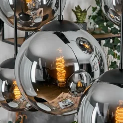 hofstein Gastor Suspension, Boule lumineuse, Suspension Fumé, 6 lumières