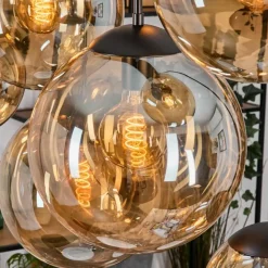 hofstein Gastor Suspension, Boule lumineuse, Suspension Ambre, 8 lumières