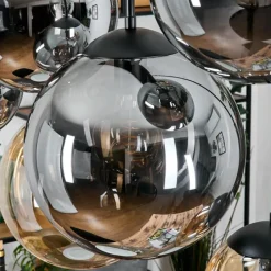 hofstein Gastor Suspension, Boule lumineuse, Suspension Ambre, Fumé, 8 lumières