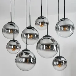 hofstein Gastor Suspension, Boule lumineuse, Suspension Clair, Fumé, 8 lumières