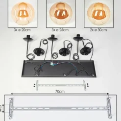 hofstein Gastor Suspension, Boule lumineuse, Suspension Ambre, 8 lumières