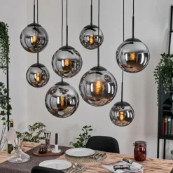 hofstein Gastor Suspension, Boule lumineuse, Suspension Fumé, 8 lumières