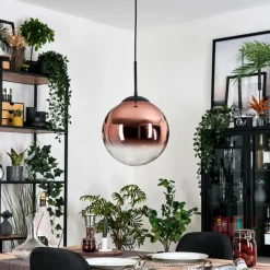 hofstein Gastor Suspension, Boule lumineuse, Suspension 30 cm Clair, Cuivré, 1 lumière