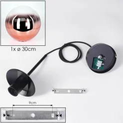 hofstein Gastor Suspension, Boule lumineuse, Suspension 30 cm Clair, Cuivré, 1 lumière