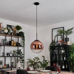 hofstein Gastor Suspension, Boule lumineuse, Suspension 30 cm Clair, Cuivré, 1 lumière