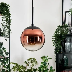 hofstein Gastor Suspension, Boule lumineuse, Suspension Clair, Cuivré, 1 lumière
