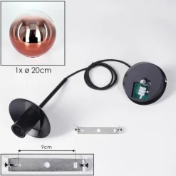 hofstein Gastor Suspension, Boule lumineuse, Suspension Clair, Cuivré, 1 lumière