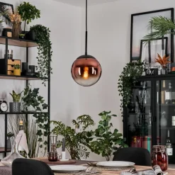 hofstein Gastor Suspension, Boule lumineuse, Suspension Clair, Cuivré, 1 lumière