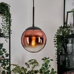 hofstein Gastor Suspension, Boule lumineuse, Suspension Clair, Cuivré, 1 lumière
