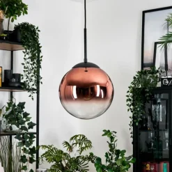 hofstein Gastor Suspension, Boule lumineuse, Suspension Clair, Cuivré, 1 lumière