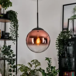hofstein Gastor Suspension, Boule lumineuse, Suspension Clair, Cuivré, 1 lumière