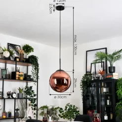 hofstein Gastor Suspension, Boule lumineuse, Suspension Cuivré, 1 lumière