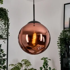 hofstein Gastor Suspension, Boule lumineuse, Suspension Cuivré, 1 lumière