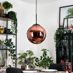 hofstein Gastor Suspension, Boule lumineuse, Suspension Cuivré, 1 lumière