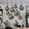 hofstein Gastor Suspension, Boule lumineuse, Suspension Fumé, 8 lumières