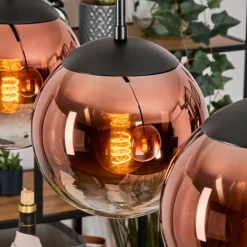 hofstein Gastor Suspension, Boule lumineuse, Suspension 20 cm Clair, Cuivré, 3 lumières