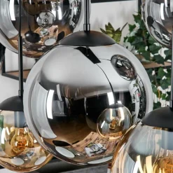 hofstein Gastor Suspension, Boule lumineuse, Suspension Ambre, Fumé, 6 lumières